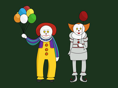 Pennywise The Dancing Clown. balloon balloons book character clown clowns creepy clown dancing clown digital art digital drawing drawing horror horror clown illustration illustrator movie pennywise scary stephen king thriller