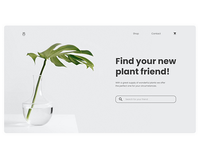 Webshop for plants design flower green landing landingpage plant shop simple ui web webdesign webshop