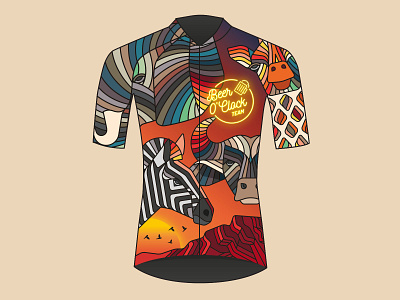 Beer O' Clock Cycling Kit cycling cycling jersey cycling kit illustration jersey design jersey mockup