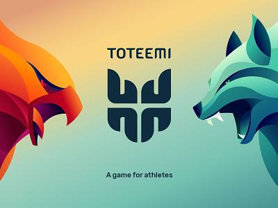 Toteemi: Hawkees vs Coyotees athletes battle branding game game art game design illustration logo