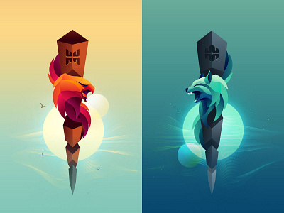Totem poles artwork for Toteemi game design game game design illustration totem totem pole