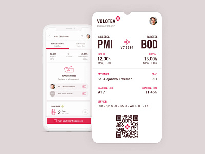Volotea Boarding Pass airline boarding pass flight interface ui