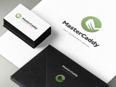 MasterCaddy Stationery branding business cards design envelopes folder golf identity logo stationery