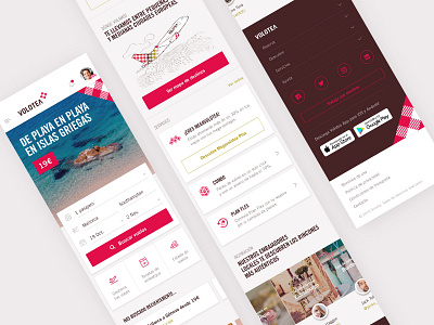 Volotea: Mobile homepage airline app branding design flights interface mobile responsive ui ux web