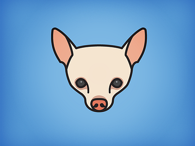Chihuahua blue chihuahua dog icon illustration