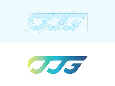 TTG Monogram blue brand branding corporate identity design gradient green logo logotype monogram purple yellow