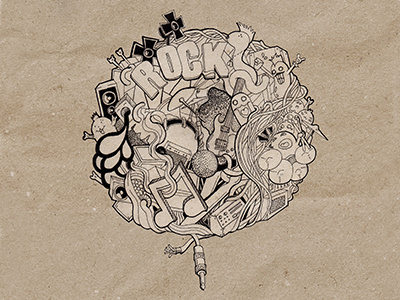 Rock Festival band cartooning craft festival graphic handmade illustration ink instrumental music poster rock