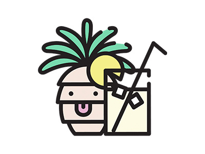 Pineapple juice icon art cartoons cute design fulcolor icon illustration juice pantone pineapple vector