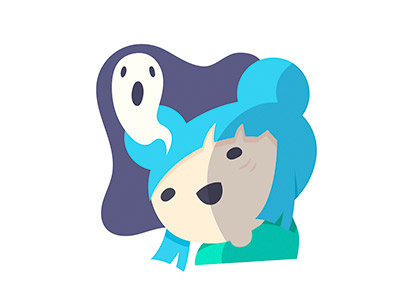 Disappointment app blue design disappointment ghost icon illustration kawaii mojilala sticker vector