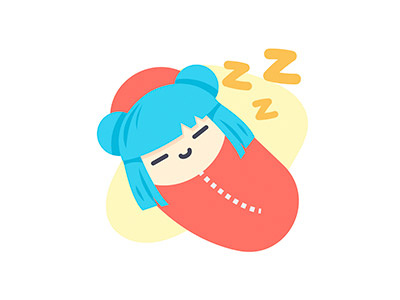 Sleep icon app blue comfort design icon illustration kawaii mojilala sleep sticker vector zzz