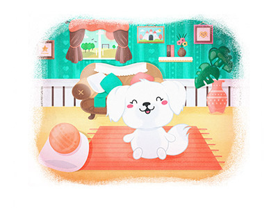Playroom baby children design dog game happy illustration kawaii landscape playroom puppy