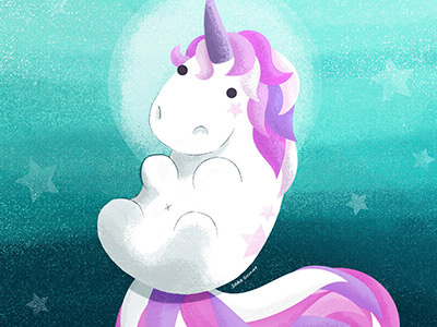 Unicorn under the sea ★ art children digital fantasy illustration kawaii rainbow sea star unicorn