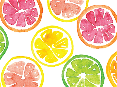 Citrus citrus fruit illustration pattern surface design surface pattern watercolor