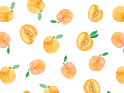Apricots apricot fruit fruit pattern pattern design surface design surface pattern watercolor