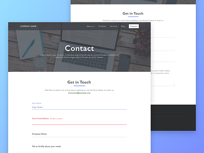 Contact Form company website corporate design project glitch glitch effect portfolio