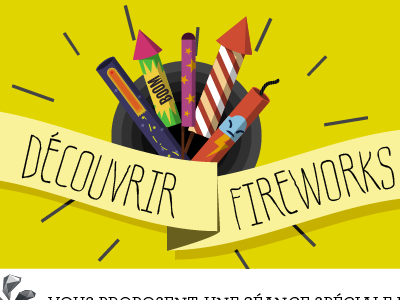 Discover fireworks fireworks flat flat design illustration