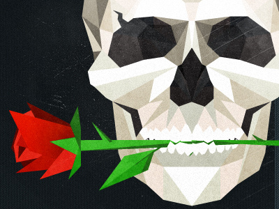 Absinthe Lady Death brand facet facet style geometric logo rose skull