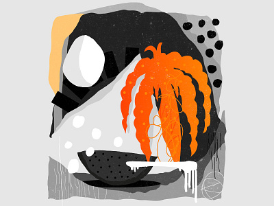 stylestudy abstract beach bnw collage color fruit orange painting palms poster shapes texture