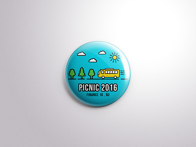 Pin Badge Picnic Illustraion art drawing illustration line art nature picnic pin badge