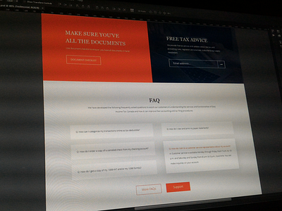 WIP - FAQ & Subscription bootstrap faq financial interface landing page news letter subscription ui ux web design website wip