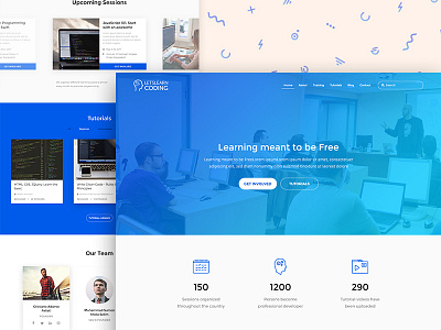 Lets Learn Coding - Landing Page code education gradient interface landing page learn ui ux webpage website