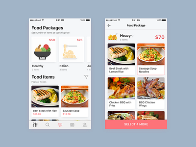 Food Package app cart design food ios order package restaurants sketch ui ux