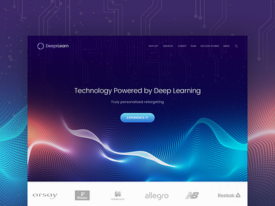 Deeprlearn - Landing Page Concept deep learning design landing page minimal modern ui ux webpage website