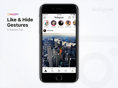 Like & Hide Gestures | Instagram Concept animation app concept card concept design instagram interaction interaction design interface motion principleapp product design swipe ui ux uxdesign
