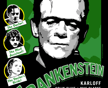 Universal Monsters: Frankenstein advertising horror monsters portraits posters retro