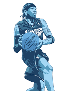 2005 NBA All-Star Game: Allen Iverson advertising monochromatic portraits sports