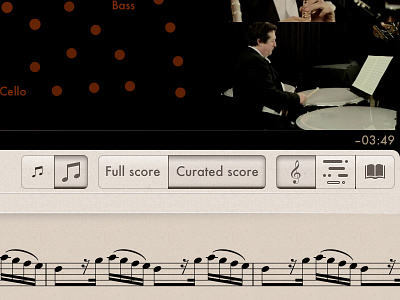Score controls classical futura music