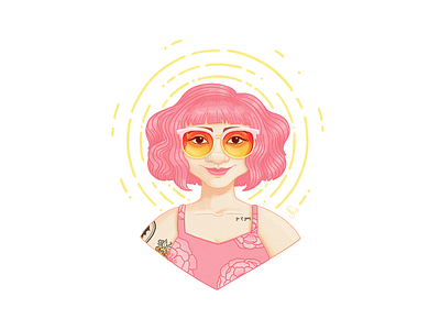 Summer Self Portrait character design ipad pro pink hair procreate self portrait