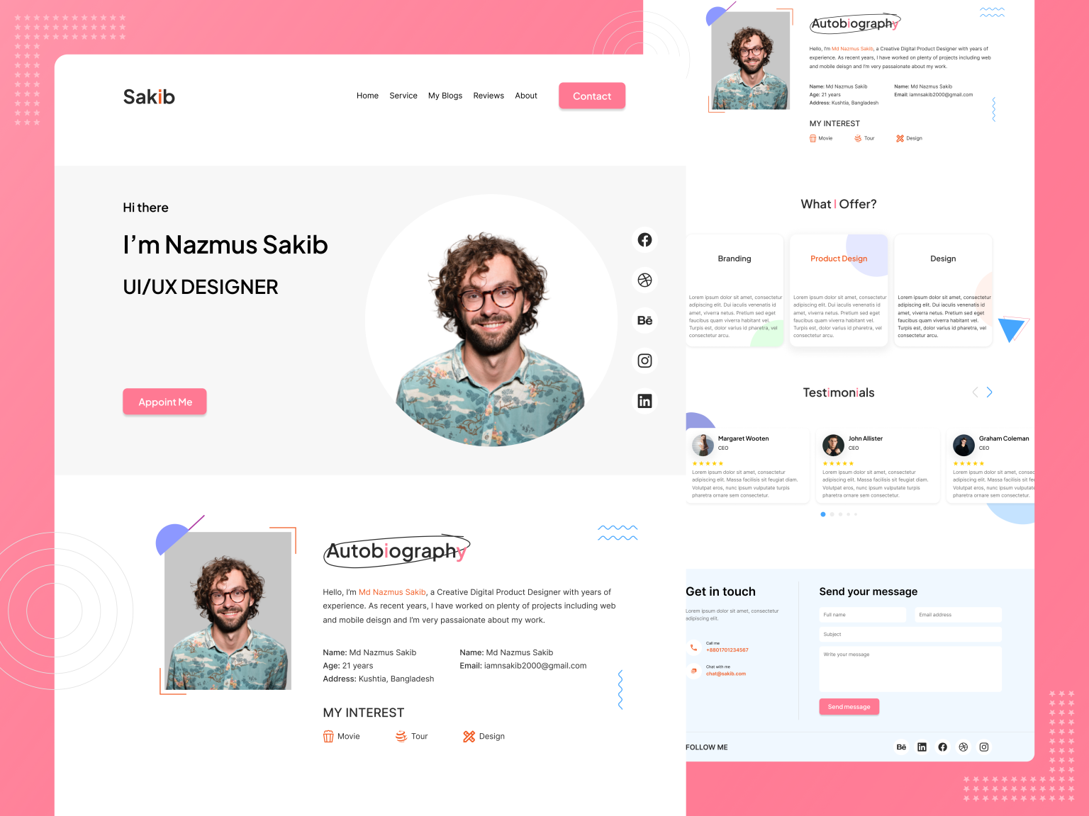 Portfolio Landing Page By Md Nazmus Sakib On Dribbble