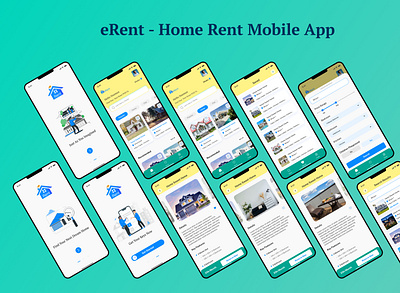 eRent-Home Rent Mobile App design dribbble home homerent logo mobile app mobile ui nsakibux rent ui ui design user interface