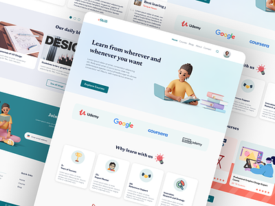 eSkill Online Learning Courses Landing Page UI Design