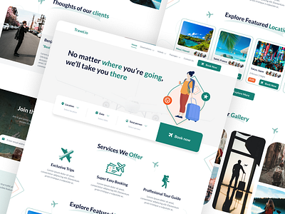 Travel.io Travel Agency Landing Page UI Design