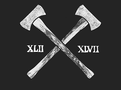 Axe 2 axe axes church halftone illustration roman numerals