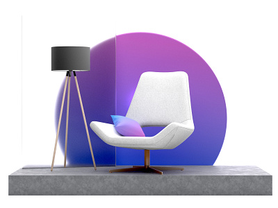 Swivel chair 3D set design