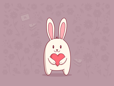 Bunny Valentine bunny character concept design digital painting digitalart drawing illustration sketch valentine vector warmup