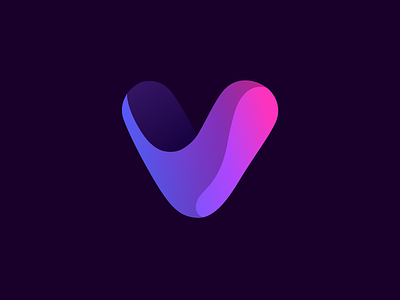 Victory branding concept design digital gradient graphic icon identity logo purple sketch ui vector