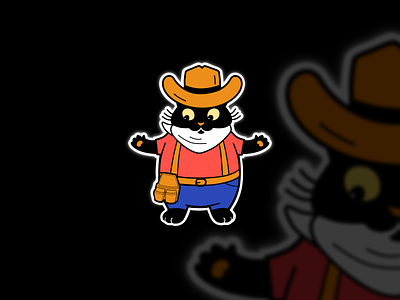Cowboy Cat Mascot animal cat character color concept cowboy design drawing flat design icon illustration mascot sketch vector