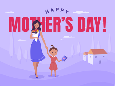 Happy Mother s Day character concept design drawing flat design illustration sketch ui vector warmup