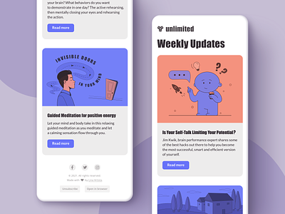 Weekly Updates Newsletter and Email Template branding character concept design digital drawing email marketing email template design flat illustration newsletter sketch typography ui vector