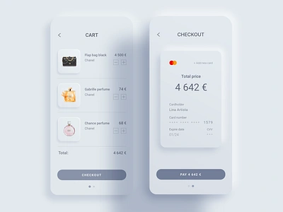 Checkout Screen UI branding clean component ui concept design flat design gradient icon minimalistic mobile app mockup monochrome sketch typography ui ux vector whitespace