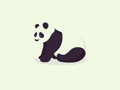 Panda black and white character concept drawing flat design illustration minimal panda bear sketch