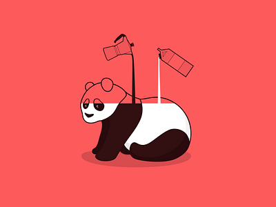 What is Panda made of? bear character coffee concept design digital painting digitalart drawing flat design illustration milk minimal panda sketch vector