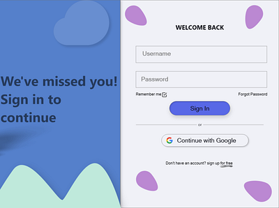 SIGN IN PAGE dailyui signup ui ux