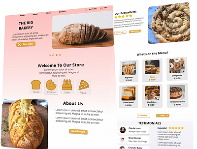 Landing page for Bakery bakery branding dailyui design landingpage ux