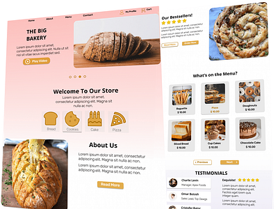 Landing page for Bakery