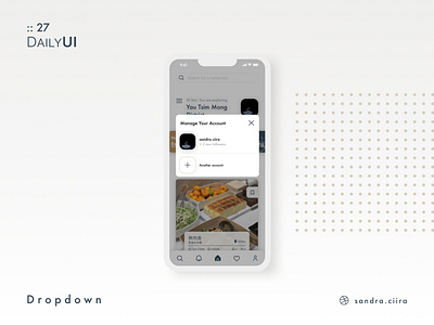 The Daily UI Challenge #027 Dropdown app design ui